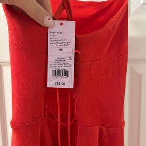 Dark Coral Strappy Maxi Dress – New With Tags